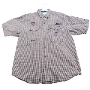 Texas A&M Aggies Shirt Mens Small Red NCAA Football Columbia PFG Fishing Top